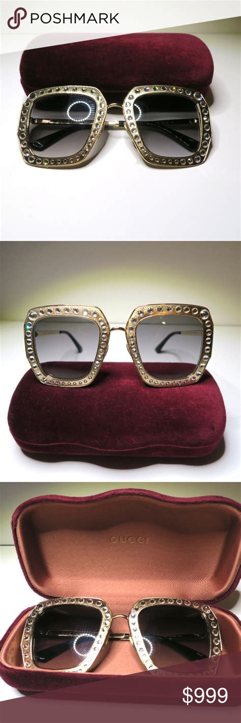 gucci crystal studded sunglasses|gucci sunglasses price.